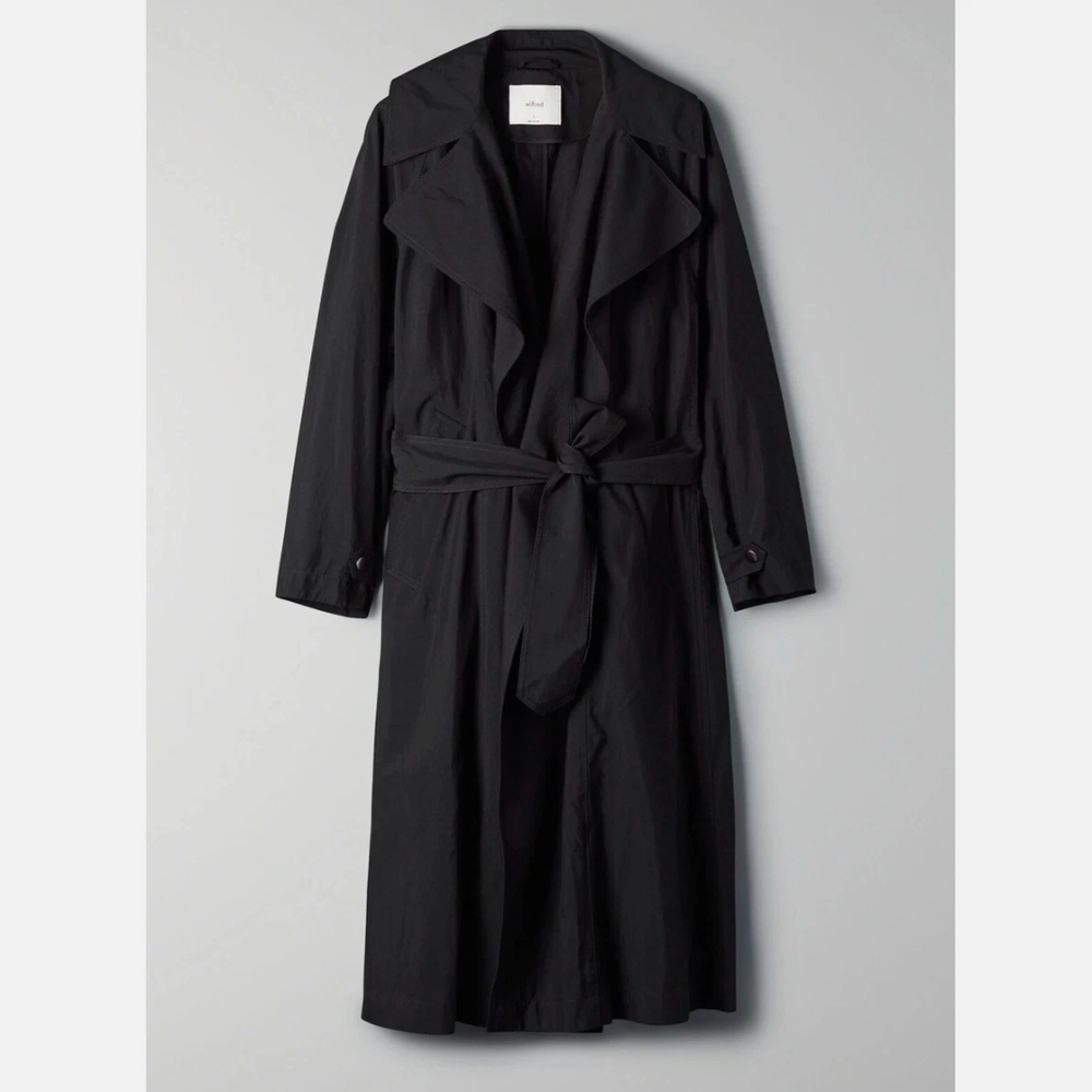 Wilfred Women's Black Trench Coat Size Large